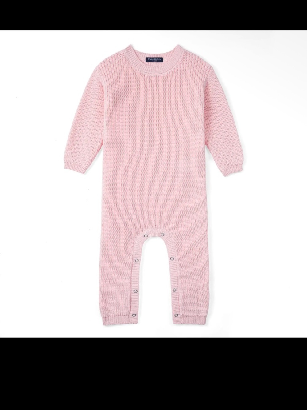SWaddle AN Knit Long Sleeve Button Strap Knit Baby Romper- Pink